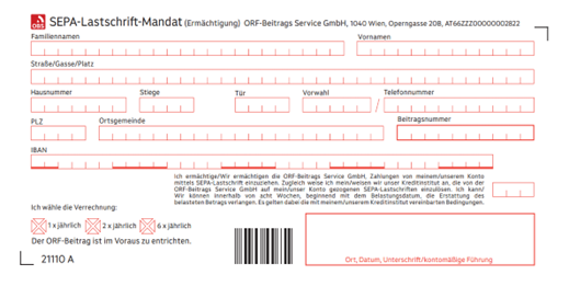 Lastschriftmandat